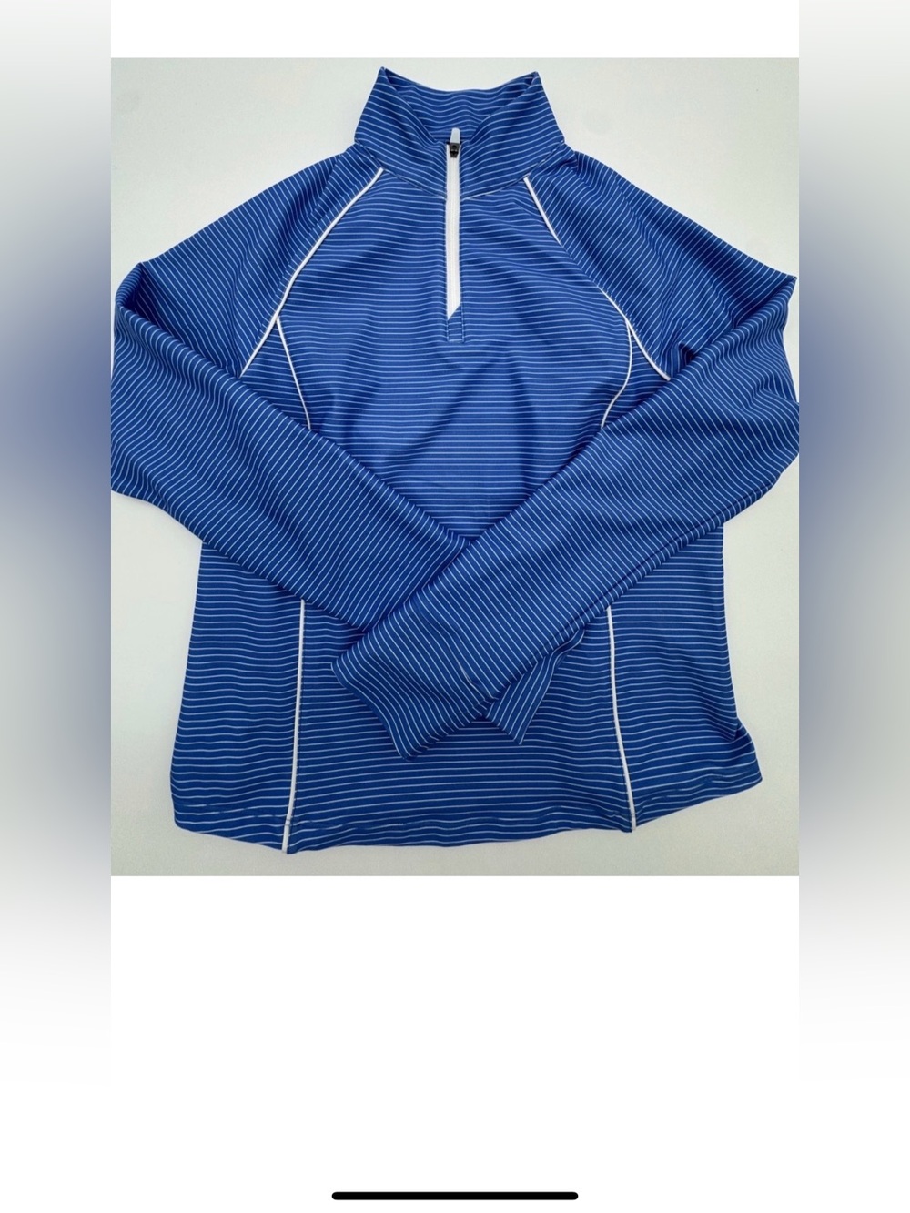 Johnnie-O Womens Small Blue Stripe Quarter Zip Golf Pullover